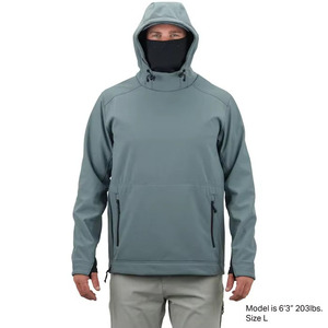 Sweat à capuche softshell pour homme, doublé polaire, coupe-vent, résistant à l'eau, pour la pêche et les activités de plein air, gris sauge - Product Image 1