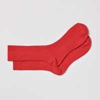 Chaussettes de sport classiques unisexes pour hommes, couleur rouge unie, durables, avec logo personnalisé imprimé numériquement, écologiques, en laine/cachemire/coton