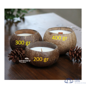 Recipiente de Coco Hecho a Mano, Ecológico, de Larga Duración, para Velas Aromáticas, Decoración del Hogar, Cera Perfumada, Venta al Por Mayor - Product Image 1