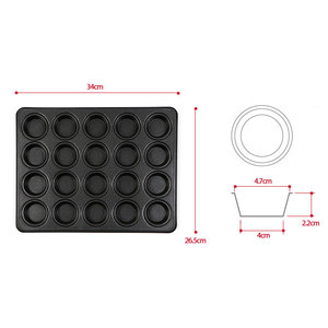 Moule à muffins professionnel 20 cavités, grande capacité, revêtement antiadhésif double face, en acier au carbone, compatible four, sans BPA - Product Image 6