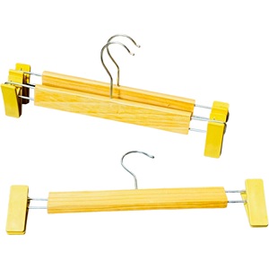 Best Price Custom Logo Wooden Hangers With Adjustable Clips Wood Pant Hangers for Wardrobe Made in Vietnam - Product Image 1