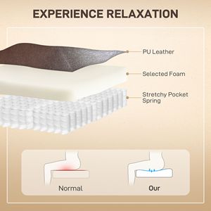 Divano reclinabile in finta pelle marrone per massaggio con vibrazione e calore con tasche laterali Remote - Product Image 6