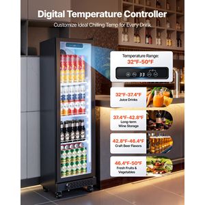 Refrigerador Comercial con Puerta de Vidrio, Enfriador de Bebidas de 6.9 Pies Cúbicos, Refrigerador Vertical - Product Image 4