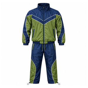 Ensemble veste coupe-vent et pantalon résistant à l'eau, à capuche, fermeture éclair, taille élastique, coupe régulière, pour toutes les saisons, vêtements d'extérieur - Product Image 4