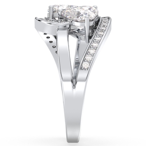 Anillo de Compromiso REYES con Piedras de Moissanita Brillantes de Corte Corazón de 1.72Ct, Plata de Ley 925, Regalo de Aniversario, Joyería Fina de Lujo - Product Image 5