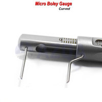 Jauge de mesure micro-boley en acier inoxydable, calibre droit et courbé Krekeler, instrument de mesure dentaire de laboratoire