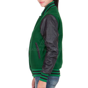 Chaquetas Letterman de Buena Calidad Personalizadas al por Mayor, Chaqueta Letterman de Béisbol de Algodón Personalizada para Mujer - Product Image 4
