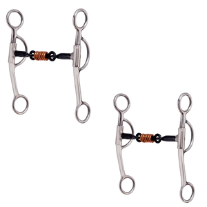 Factory Manufacturers Stainless Steel Horse Training Bits <b>5</b>" 3Pc Sweet <b>Iron</b> Mouth W/Copper Rollers Turbine - Product Image 4