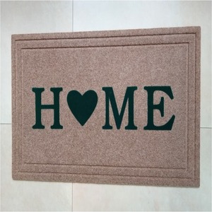 Wholesale Faux Coir Flocking Washable Recycled Polyester 45x75cm Anti-Bacteria Stain Resistant Door Mat Crumb Rubber Backing Mat - Product Image 1