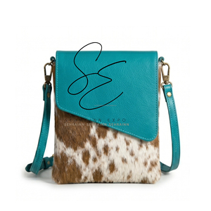 Turquoise <b>Leather</b> Fur Cowhide Purse Vintage Real <b>Leather</b> Crossbody Mobile <b>Bag</b> Everyday Personalised <b>Small</b> Sling <b>Bag</b> For Men Wome - Product Image 1