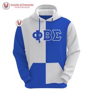 เสื้อฮู้ดกันหดตัว เป็นมิตรกับสิ่งแวดล้อม แบรนด์ Phi Beta Sigma สไตล์ลำลอง ออกกำลังกาย สตรีทแวร์ ปักโลโก้ตามสั่ง - Product Image 4