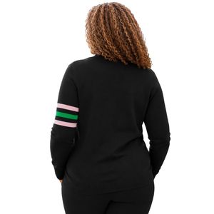 Cardigan noir pour femme, boutonné sur le devant, à manches longues, pull décontracté, tricot tendance avec détail rayé sur les manches, vêtements chauds pour femmes - Product Image 5