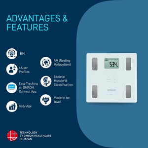 Moniteur de composition corporelle numérique Omron HBF 214 - Product Image 3