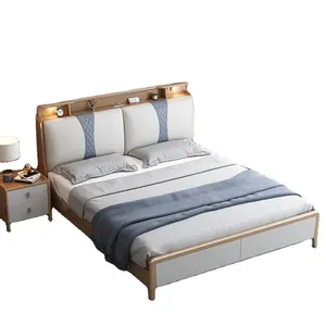 Modernes Design King Size Melamin Laminiertes Queensize-Bett aus Holz Bequemes Doppelbett