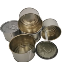 Boîte en métal imprimée en conserve de thon de poisson 73x52mm Emballage de boîte en fer blanc avec couvercle