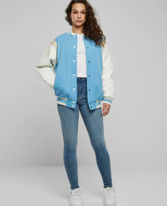 Winter Hip Hop Varsity Jacket Women Satin Plain Dyed College Baseball Coat Embroidery Decoration - Product Image 5