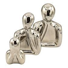 Modern Abstract Couple Figurine Showpiece Silver Finish Romantic Metal Handicraft Sculpture for Home Office Decor - Product Image 3