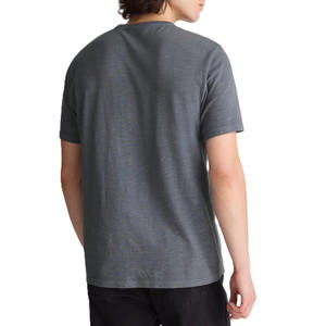 T-shirts en coton à col rond pour hommes, logo brodé minimaliste, coupe classique, production sous marque privée - Product Image 3