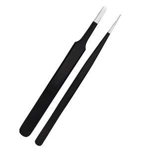 Kit de 10 Pinzas Antiestáticas para Extensión de Pestañas, Juego de Herramientas de Acero Inoxidable para Pestañas con Estuche, Profesional, para Volumen e Isolación, Belleza - Product Image 6