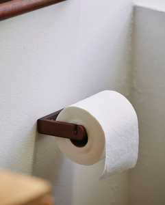 Porte-papier toilette mural en bois moderne, style nordique, support pour rouleau de papier toilette, utilisation pour salle de bain - Product Image 1