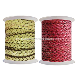 Venta al por mayor personalizable 3 capas trenzado cuadrado rojo 100% cordones de cuero puro varios tamaños colores DIY joyería artesanía pulseras - Product Image 5