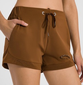 Elastic High Waist Solid Color Women's Zipper Fly Summer Shorts Pocket 100% Cotton Breathable Gym <b>Boxer</b> Hot Casual Plus Size - Product Image 4