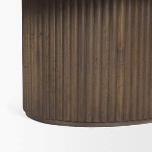 Table basse ovale en bois cannelé - Product Image 6