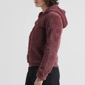 Chaqueta de Forro Polar con Capucha para Mujer, Color Sólido, Cierre de Cremallera, Gruesa, Cálida, de Invierno, Manga Larga - Product Image 2