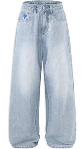 Pantalon en denim taille haute pour femmes de haute qualité Vintage Wash Logo & Label personnalisé - Product Image 2