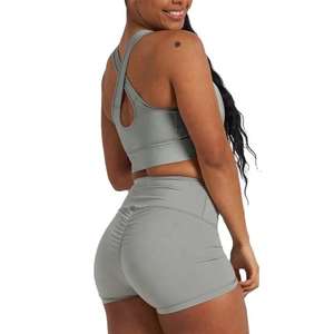 ROMAN SPORTS WEAR Nuevo Conjunto de Yoga de 2 Piezas Hecho a Medida, Top Corto y Pantalones Cortos, Antibacteriano, Transpirable, de Secado Rápido y Ecológico - Product Image 5