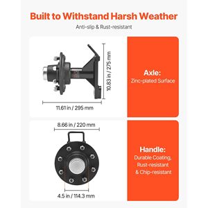 Kit Ruote per Container Pesanti a 8 Fori, Assali e Trasmissioni per Camion, per Fissaggio Sicuro con Cinghie a Cricchetto da 20 e 40 Piedi - Facilita il Spostamento - Product Image 2