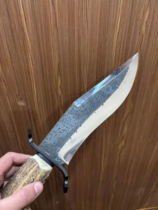 Nouveau couteau Bowie en acier carbone forgé à la main avec manche en bois de cerf, couteau de chasse de collection, couteau de survie, meilleur couteau à lame fixe tranchante - Product Image 3