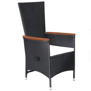 Juego de Comedor de Patio de 7 Piezas en Negro para Uso en Jardín - Product Image 6