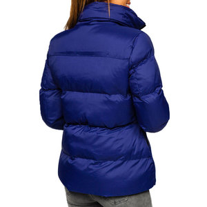Veste matelassée bleue pour homme, coupe-vent, manteau d'hiver avec fermeture éclair, style décontracté, coupe régulière, rembourrage en polyester, col roulé - Product Image 5