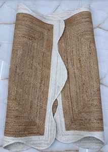 Tapis rond en jute tressé fait main, style bohème côtier, en fibres naturelles, chic pour la décoration de la maison de plage - Product Image 2