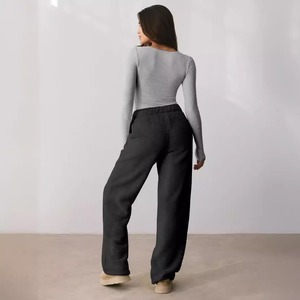 Body de Manga Larga con Cuello Cuadrado para Mujer, Ajustado, de Color Sólido, Tejido de Punto, Transpirable, Estilo Minimalista, para Todas las Temporadas - Product Image 5