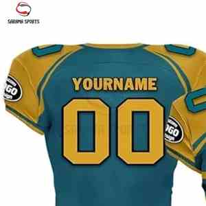 ชุดยูนิฟอร์มอเมริกันฟุตบอลแบบซับลิเมชั่นสั่งทำพิเศษ ระบายอากาศได้ดี สำหรับผู้ใหญ่ทุกเพศทุกวัย ไซส์พลัส ดีไซน์โดดเด่น ชุดกีฬาอเมริกันฟุตบอล - Product Image 5