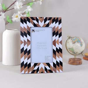 Handicrafts Home Resin Picture Photo <b>Frame</b> Aztec Herringbone Art Inspired Vintage Table-Top/Wall Décor Boho <b>Frames</b> - Product Image 1