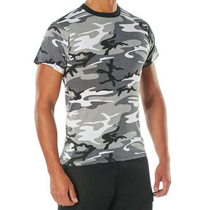 T-shirts en jersey de coton pour hommes, couleur unie camouflage, manches courtes, respirants, séchage rapide, pour activités de plein air, randonnée, chasse. - Product Image 1