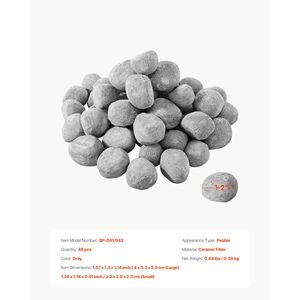 Set di 48 Ciottoli in Ceramica per Fuoco, Pietre Laviche da 1,2 Pollici, Riutilizzabili per Caminetto Interno ed Esterno, Accessori per Focolare - Product Image 4
