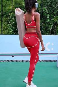 PASUXI Ropa Deportiva para Mujer, Leggings de Yoga de Cintura Alta, Cuello Redondo, Secado Rápido, Transpirable, Antibacteriano - Product Image 4