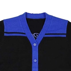 Black Blue Winter Vintage University Wear <b>Cardigan</b> <b>Sweater</b> Custom Logo Patch Solid Design Breathable Wool/Acrylic V-neck Thick - Product Image 2