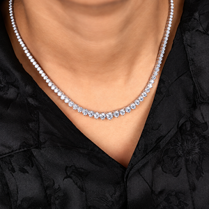 Collar de tenis de 10 quilates con diamantes cultivados en laboratorio, oro macizo de 14 quilates, corte brillante, diamantes VVS, regalo minimalista, collar Riviera - Product Image 6