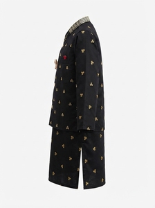 Men's Ethnic Style Silk Mandarin Collar Jacket with Hand Embroidery Gold Patterns Pearl <b>Buttons</b>-Part of Men's <b>Suits</b> Collection - Product Image 5