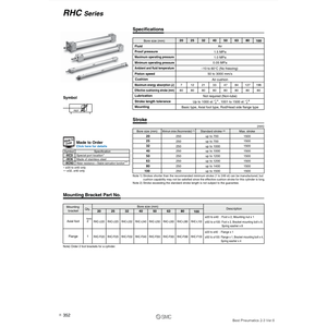 Pièces pneumatiques de RHCB25-310 de cylindre de puissance élevée de SMC Pneumatics - Product Image 3