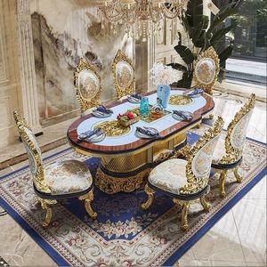 Opulence The Plaza, Juego de Comedor Ovalado de Teca Tallada a Mano, Colección de Muebles de Lujo para Hotel, Villa o Palacio de Estilo Barroco Real - Product Image 6