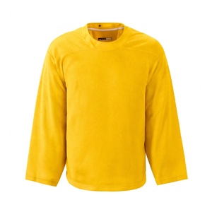 Camiseta de Hockey sobre Hielo Amarilla de Manga Larga con Cuello Redondo, Jersey de Entrenamiento Sólido, Camiseta de Práctica Unisex - Product Image 1