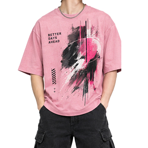 เสื้อยืดสตรีทแวร์คอกลมแขนสั้นทรงโอเวอร์ไซส์แบบลำลอง ดีไซน์ตามสั่ง รับผลิตแบบ OEM ODM เสื้อยืดพิมพ์ลายกราฟิกสำหรับผู้ชาย ผ้าฝ้าย 100% ผลิตตามสั่ง - Product Image 5