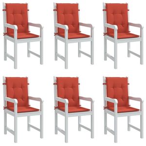 Juego de 6 Cojines para Silla de Exterior, Color Rojo Melange, 100% Poliéster, Respaldo Bajo, con Diseño Elegante - Product Image 1