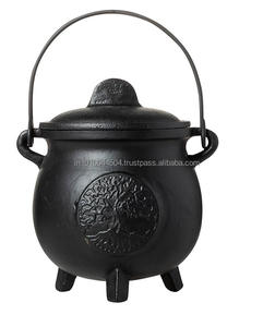 5.25 pouces Triquetra fonte chaudron couvercle poignée écologique Art moderne Antique Design pour encens tache Kit sauge bois de santal - Product Image 3